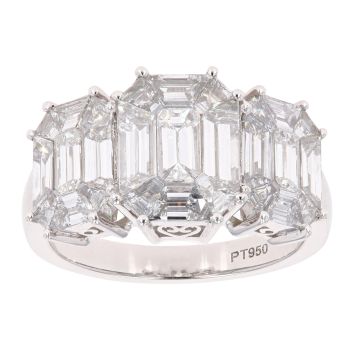 Platinum 2.85ct Pie Cut Fancy Diamond Ring
