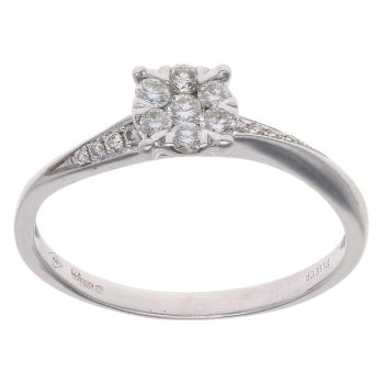 18ct White Gold 0.31ct Brilliant Cut Diamond Cluster Ring