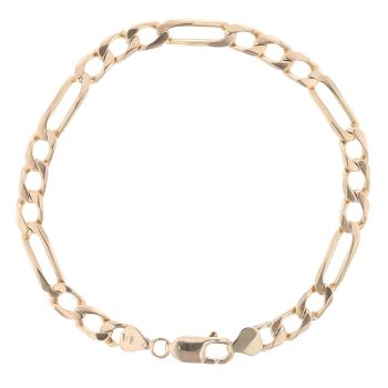 9ct Yellow Gold Figaro Bracelet 9"