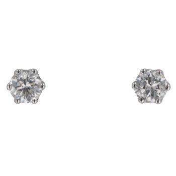18ct White Gold 1.00ct Brilliant Cut Diamond Stud Earrings
