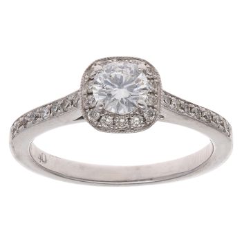 18ct White Gold 0.66ct Brilliant Cut Diamond Cluster Ring