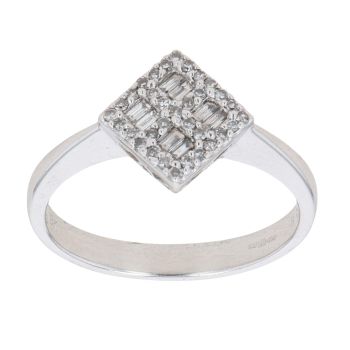 18ct White Gold 0.33ct Diamond Cluster Ring