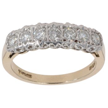 9ct Yellow Gold 0.50ct Brilliant Cut Diamond Half Eternity Ring