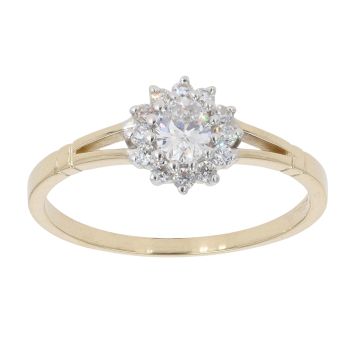 9ct Yellow Gold Cubic Zirconia Cluster Ring