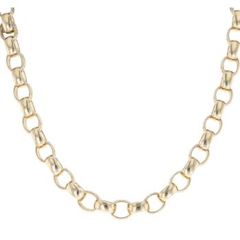 9ct Yellow Gold Patterned and Plain Belcher Chain 26"