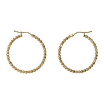 9ct Yellow Gold Bead Hoop Earrings