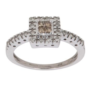 9ct White Gold 0.35ct Diamond Cluster Ring