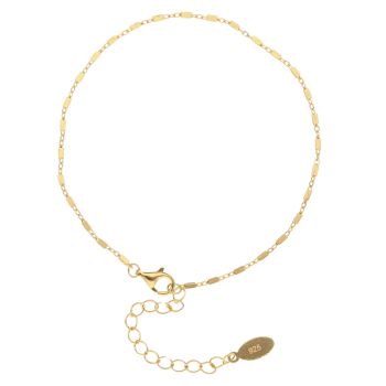 Silver Gold Plated Station Bracelet 7.5"