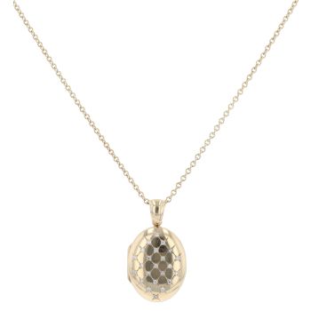 9ct Yellow Gold 0.25ct Diamond Locket And Chain 16"