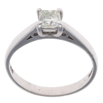 18ct White Gold 0.58ct Princess Cut Diamond Solitaire Ring