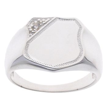Silver Shield Signet Ring By Icesia