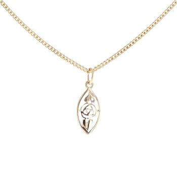9ct Yellow Gold Fancy Pendant And Chain 16"