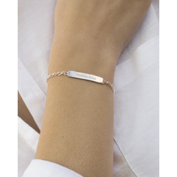 Sterling Silver Toggle Personalised ID Engraved Bracelet