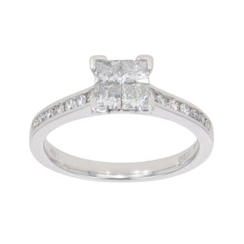 Platinum 1.00ct Diamond Cluster Ring