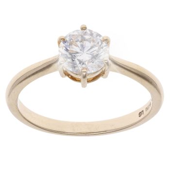 Lab Grown 9ct Yellow Gold 1.00ct Diamond Solitaire Ring