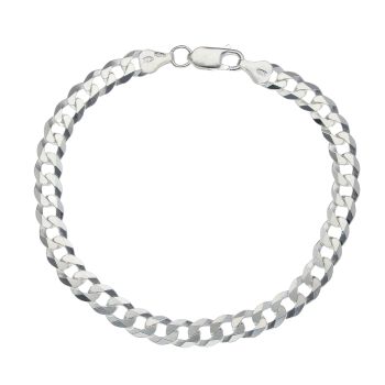 Silver Curb Bracelet 8.5" By Icesia Gents