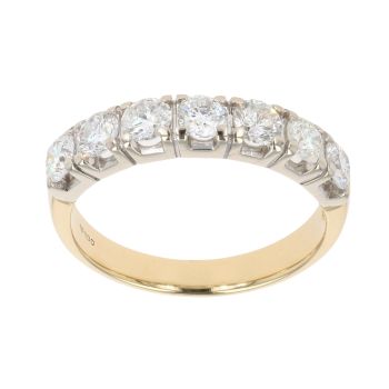 18ct Yellow Gold 1.00ct Brilliant Cut Diamond Half Eternity Ring