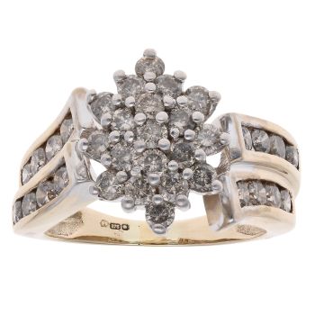 9ct Yellow Gold 1.75ct Brilliant Cut Diamond Cluster Ring