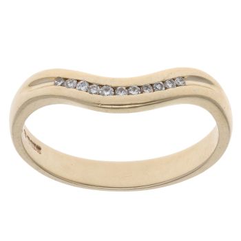 9ct Yellow Gold 0.10ct Diamond Wishbone Ring