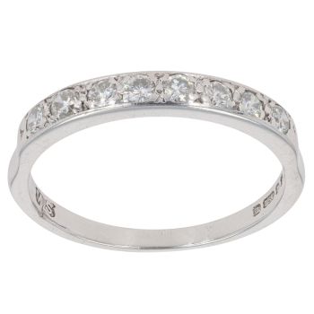 18ct White Gold 0.40ct Brilliant Cut Diamond Half Eternity Ring