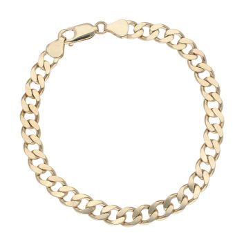 9ct Yellow Gold Curb Bracelet 8"