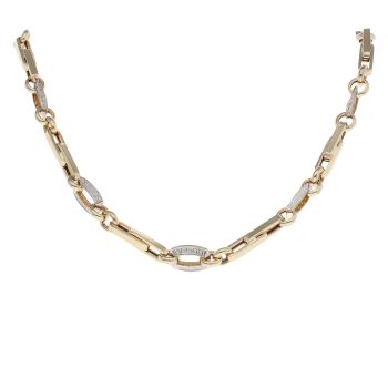 14ct Yellow And White Gold Greek Key Chain 22"