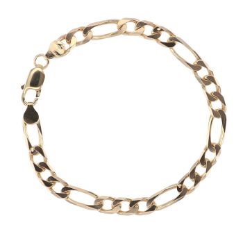 9ct Yellow Gold Figaro Bracelet 8.5"