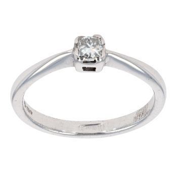 9ct White Gold Princess Cut 0.25ct Diamond Solitaire Ring
