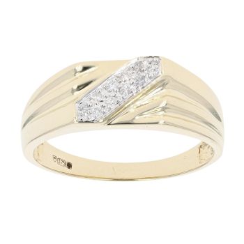 9ct Yellow Gold 0.05ct Diamond Signet Ring