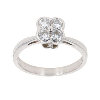 Platinum 0.50ct Brilliant Cut Diamond Cluster Ring