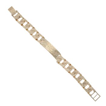 9ct Yellow Gold Curb ID Bracelet 8"