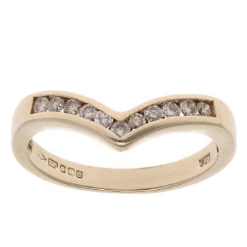 9ct Yellow Gold 0.25ct Brilliant Cut Diamond Wishbone Ring