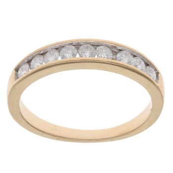 18ct Yellow Gold 0.50ct Brilliant Cut Diamond Half Eternity Ring