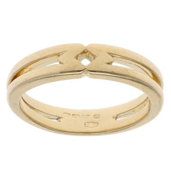 18ct Yellow Gold Split Band Patterned Ring