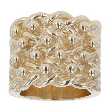 9ct Yellow Gold Four Row Keeper Ring
