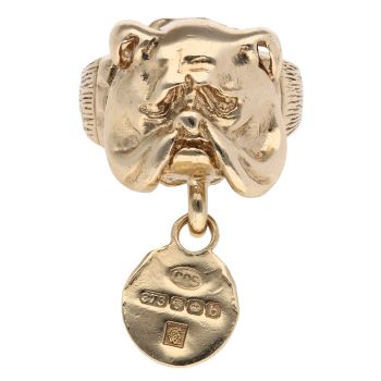9ct Yellow Gold Bulldog Ring