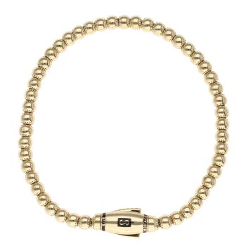 14ct Yellow Gold Monaco Bub Plain Lock Bead Bracelet 8.5"