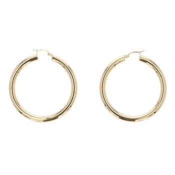 14ct Yellow Gold Plain Hoop Earrings