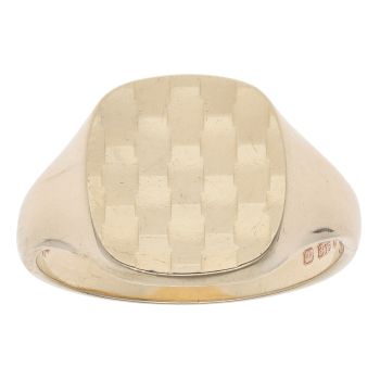 9ct Yellow Gold Patterned Signet Ring