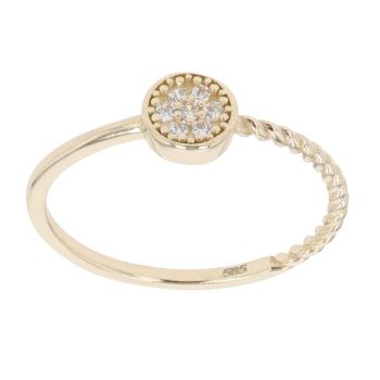 Children's 14ct Yellow Gold Cubic Zirconia Circle Ring