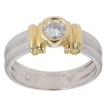 18ct Yellow And White Gold 0.40ct Brilliant Cut Diamond Solitaire Ring