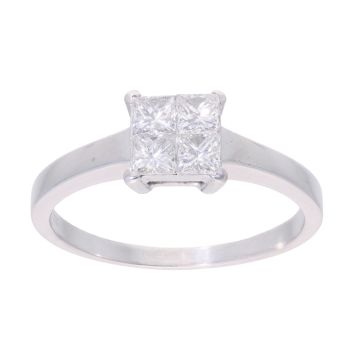 18ct White Gold 0.65ct Diamond Cluster Ring