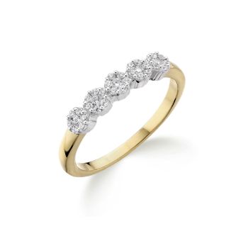 9ct Yellow Gold 0.21ct Diamond Ring