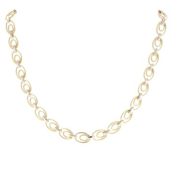 18ct Yellow and White Gold Loop Link Chain 26"