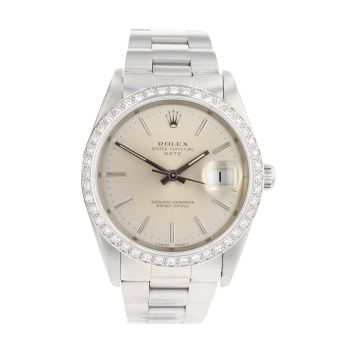 Rolex Custom Oyster Perpetual Date Pre Owned Watch Ref 15200