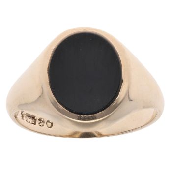 9ct Yellow Gold Onyx Signet Ring