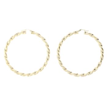 9ct Yellow Gold Twist Hoop Earrings