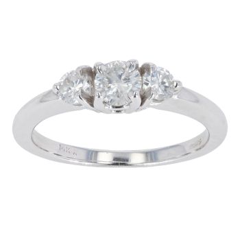 14ct White Gold 0.50ct Diamond Trilogy Ring