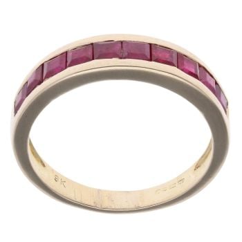 9ct Yellow Gold Ruby Half Eternity Ring