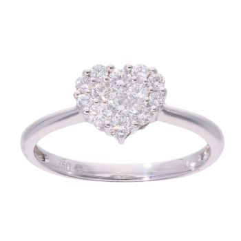 18ct White Gold 0.50ct Diamond Heart Ring